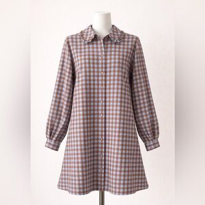 Selected Femme Alix Brown Sugar Gingham Dress size M